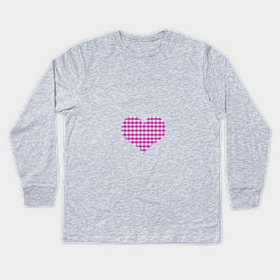 Checkered heart Kids Long Sleeve T-Shirt